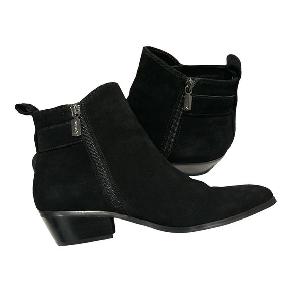 Blondo Black Waterproof Suede Leather Buckle Ankle Boots Booties Size 10 - Picture 4 of 14